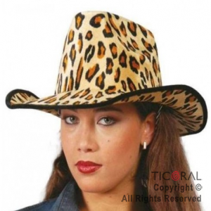 SOMBRERO COWBOY ANIMAL PRINT LEOPARDO x 1